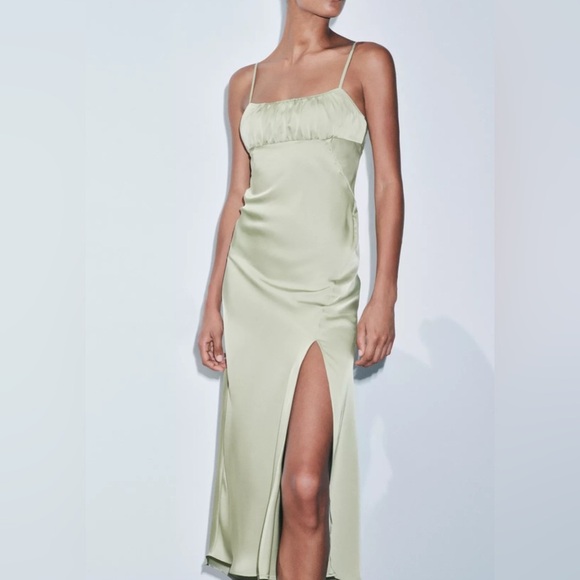 Zara satin slim dress ▫️ - Picture 2 of 6